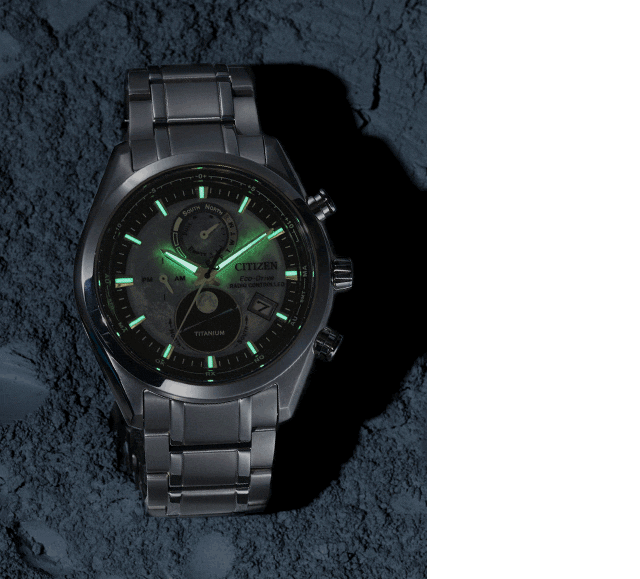 Tsuki-yomi A-T Gray Dial Super Titanium Bracelet BY1010-57H