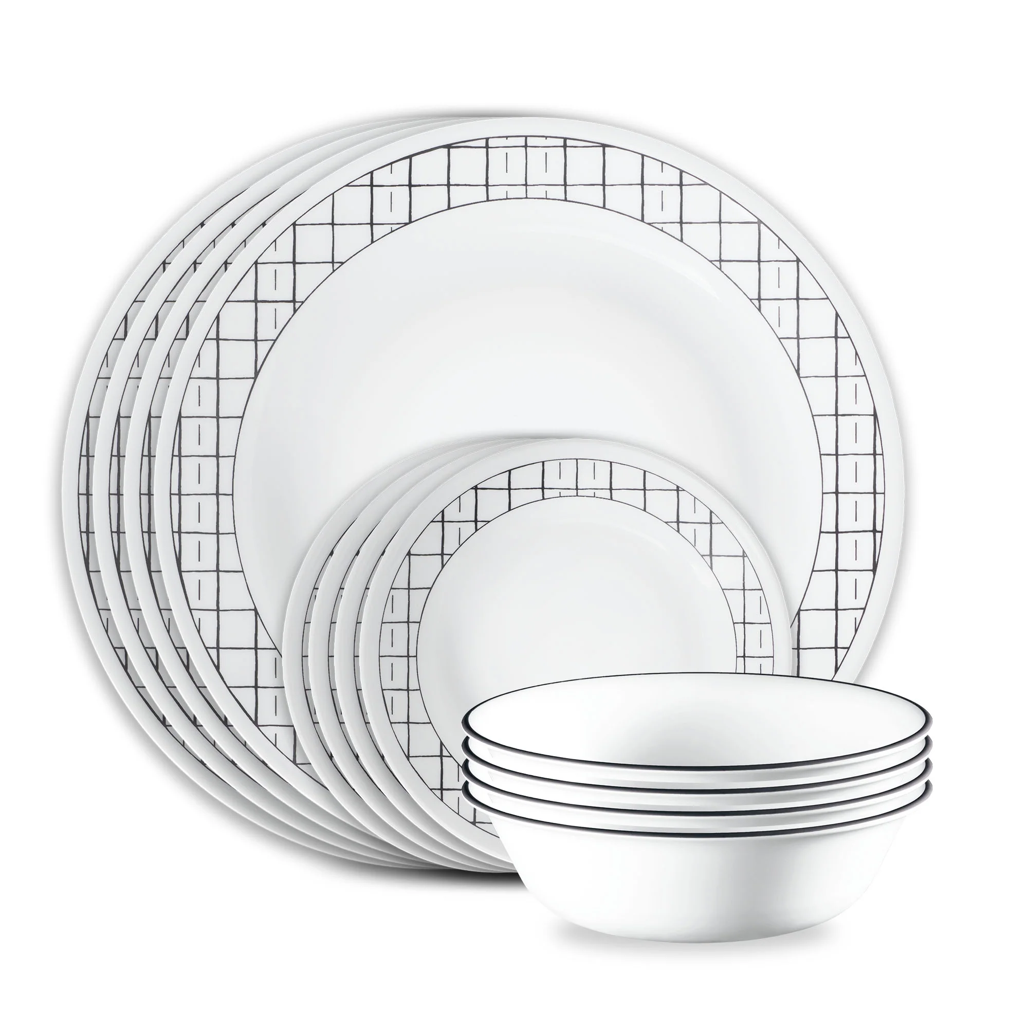 Image of Corelle® Delicate Grid 18-piece Dinnerware Set, Service for 6
