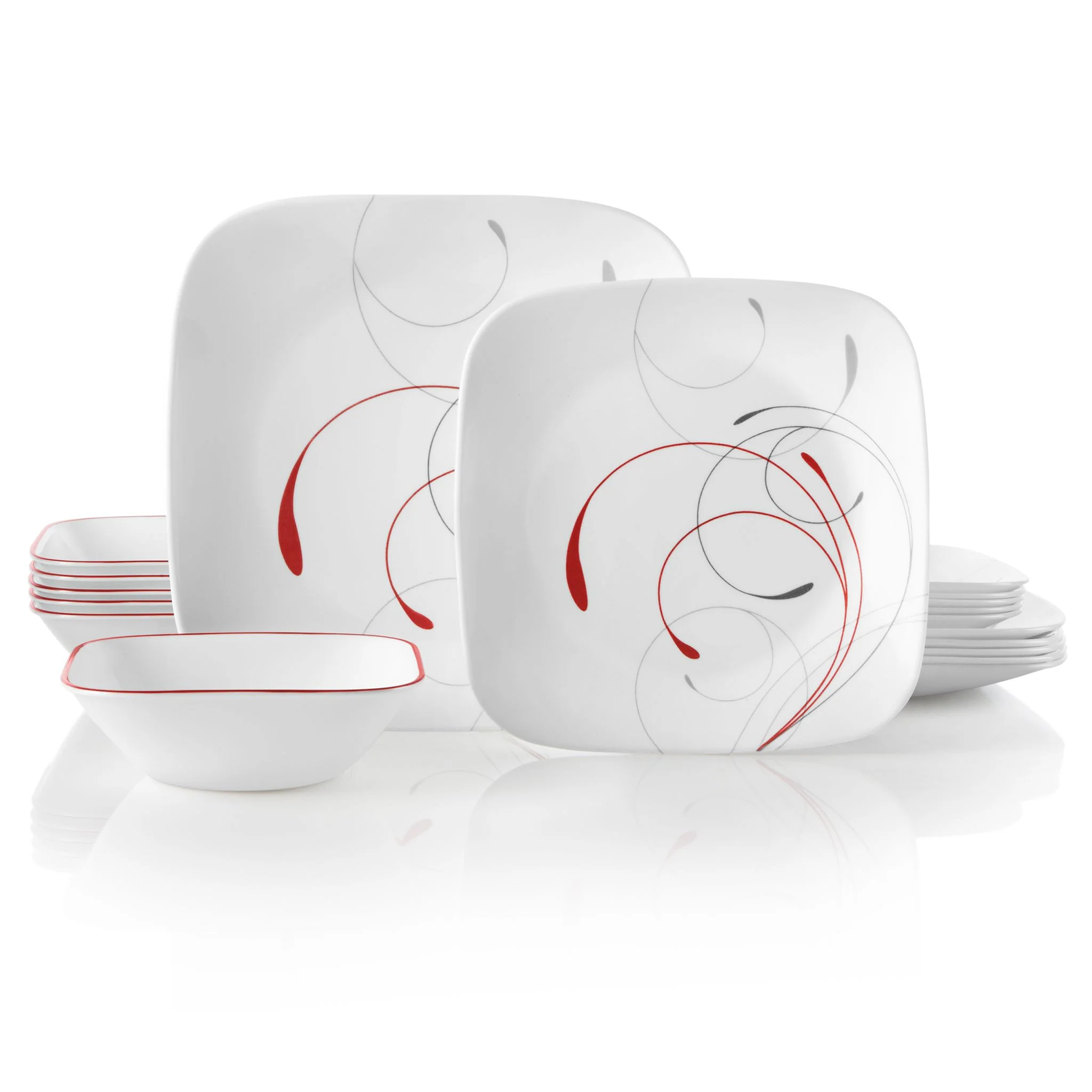 Image of Corelle® Square Splendor 18-piece Dinnerware Set, Service for 6