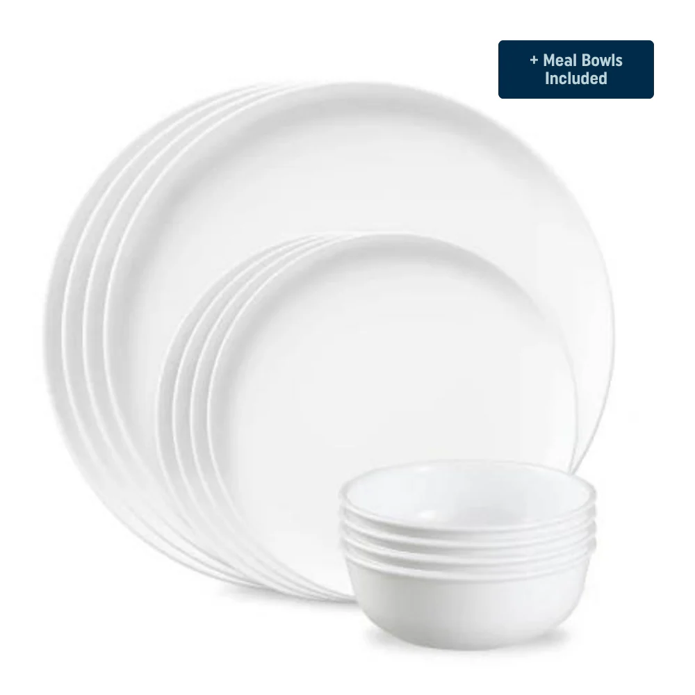 Image of Corelle® Modern Rounds Dinnerware Set – Service for 4 + Meal Bowls