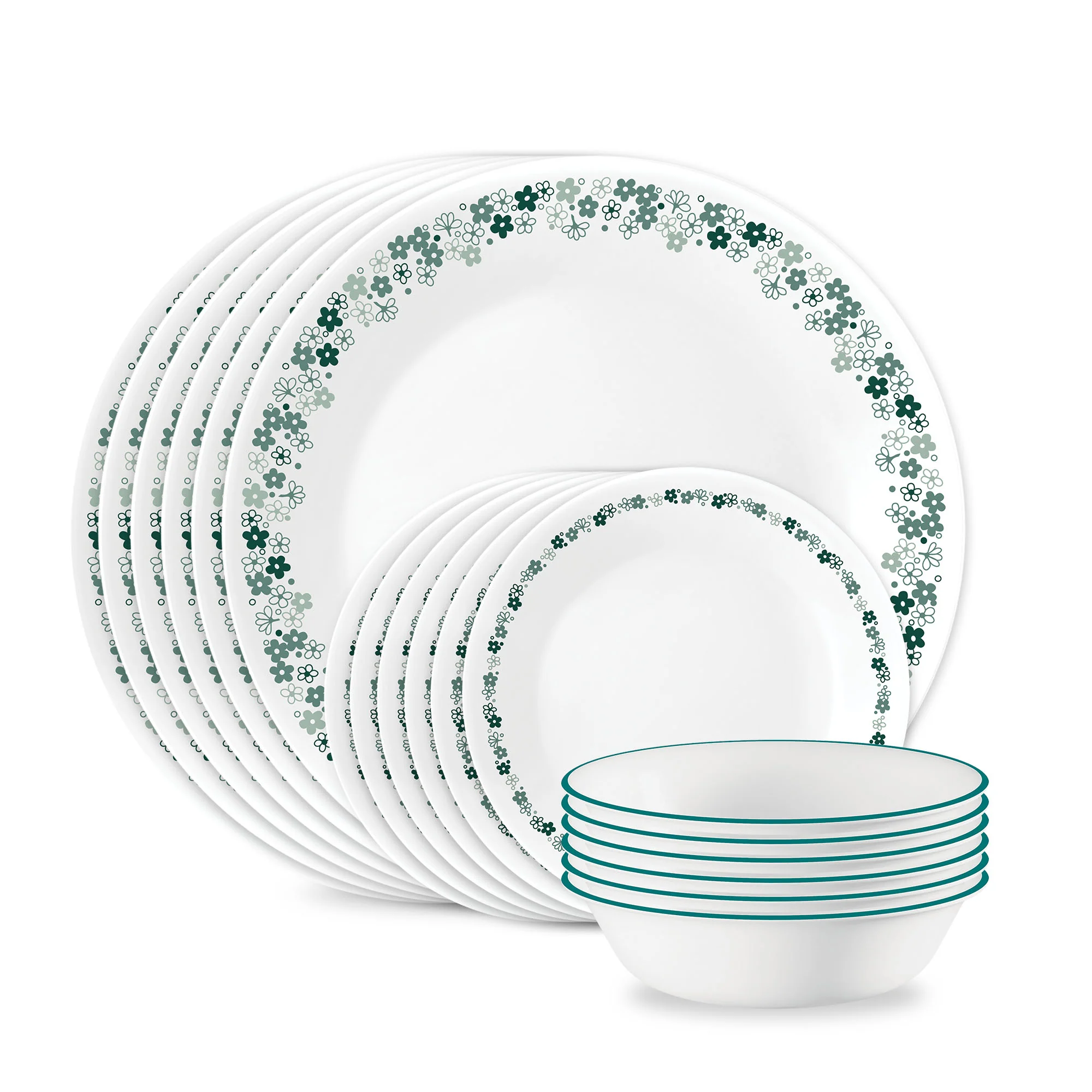 Image of Corelle® Spring Blossom Green 18-piece Dinnerware Set, Service for 6