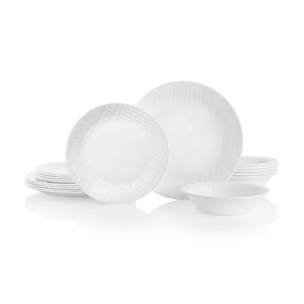 Image of Corelle® Linen Weave 18-piece Dinnerware Set, Service for 6