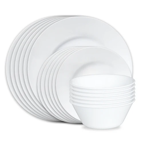 Image of Corelle® Dazzling White Wide Rim 18pc Set, Service for 6