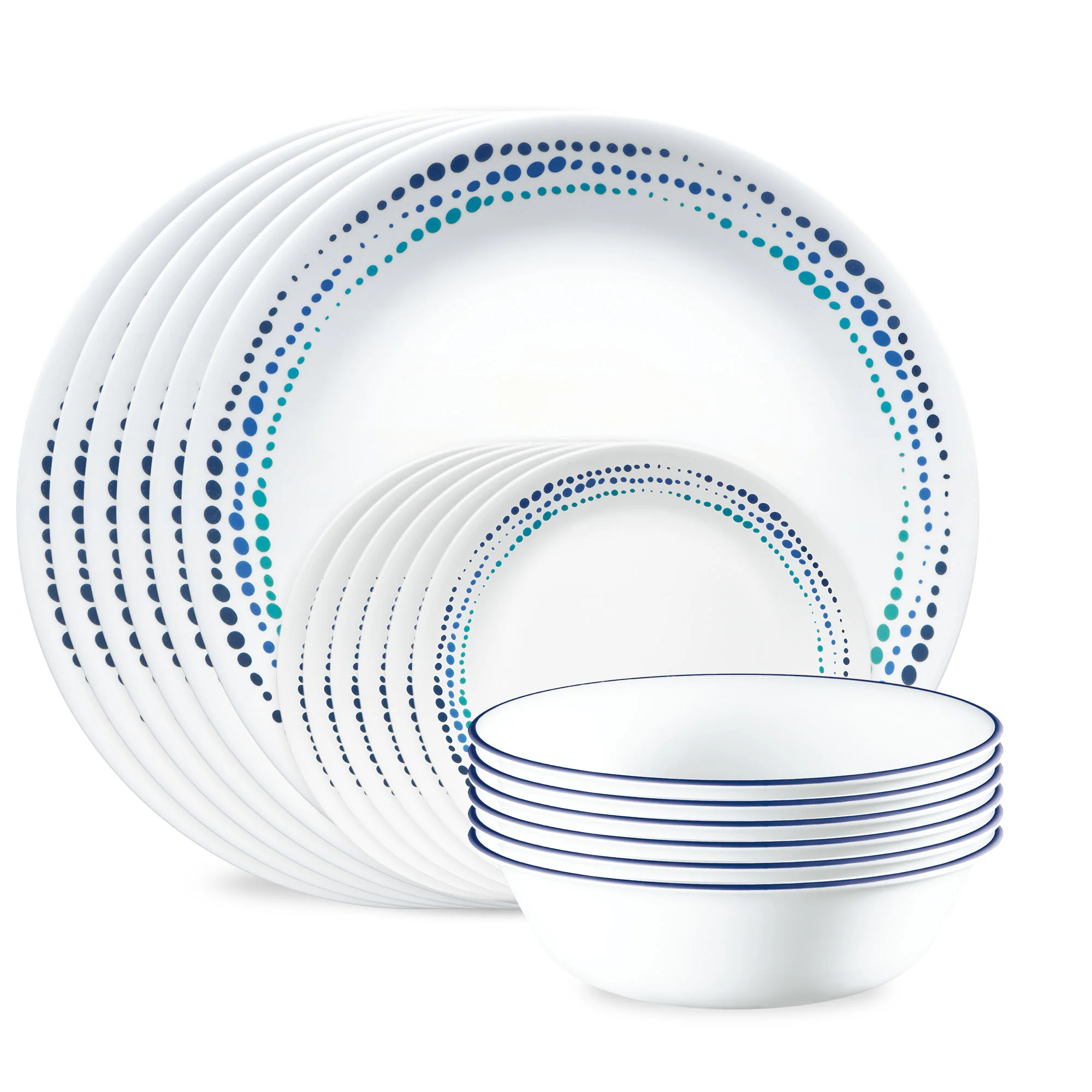 Image of Corelle® Ocean Blues 18-piece Dinnerware Set, Service for 6