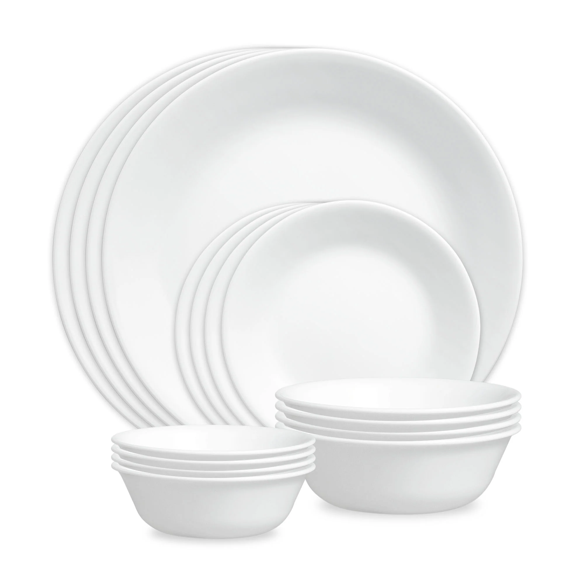 Image of Corelle® Winter Frost White 16-piece Mugless Dinnerware Set, Service for 4