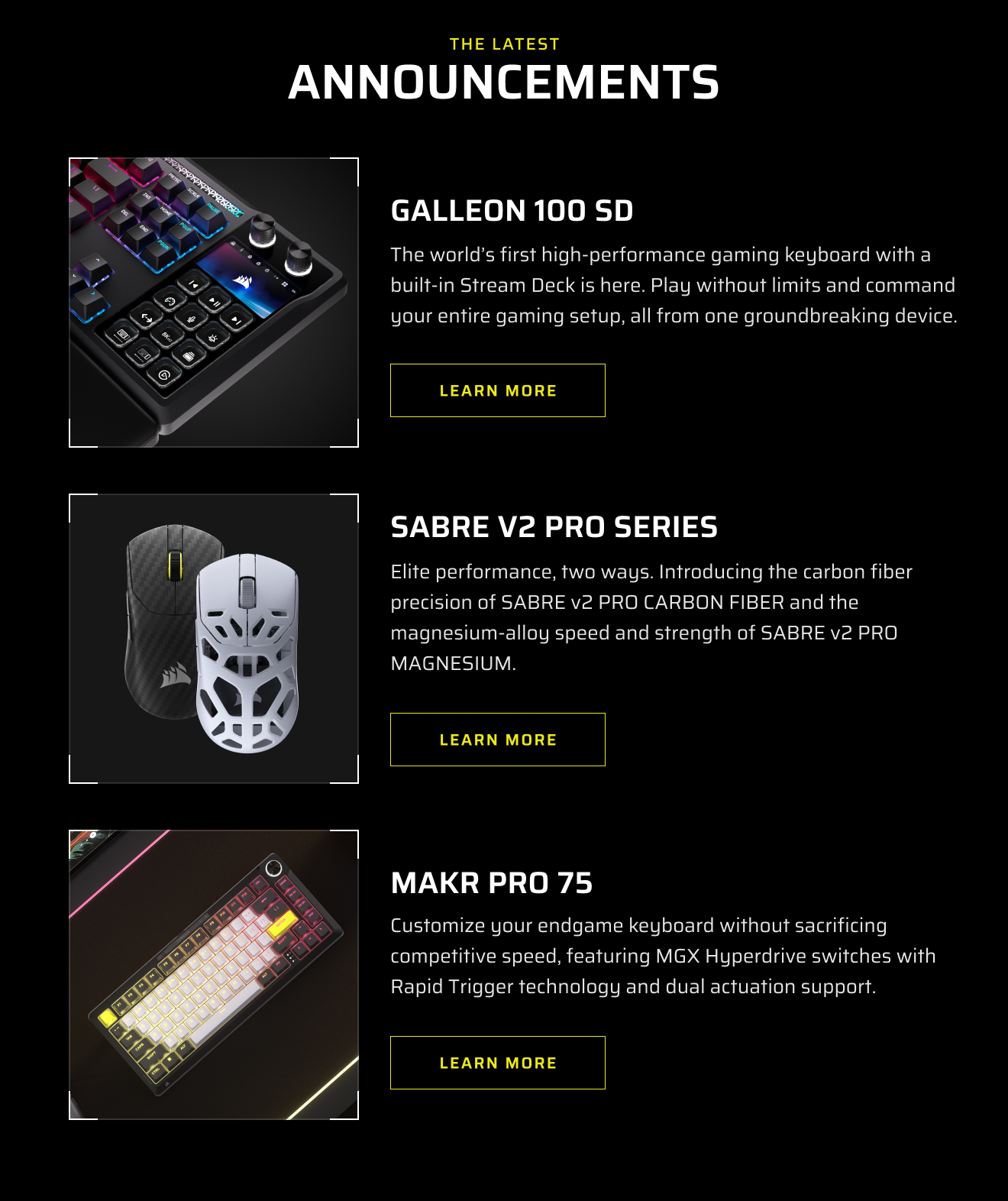 THE LATEST ANNOUNCEMENTS