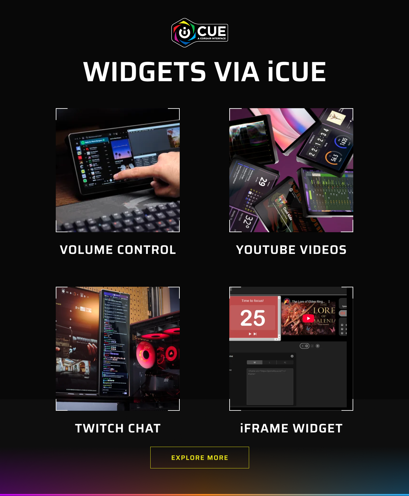 WIDGETS VIA iCUE