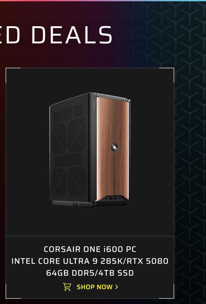 CORSAIR ONE i600 PC INTEL CORE ULTRA 9 285K/RTX 5080 64GB DDR5/4TB SSD