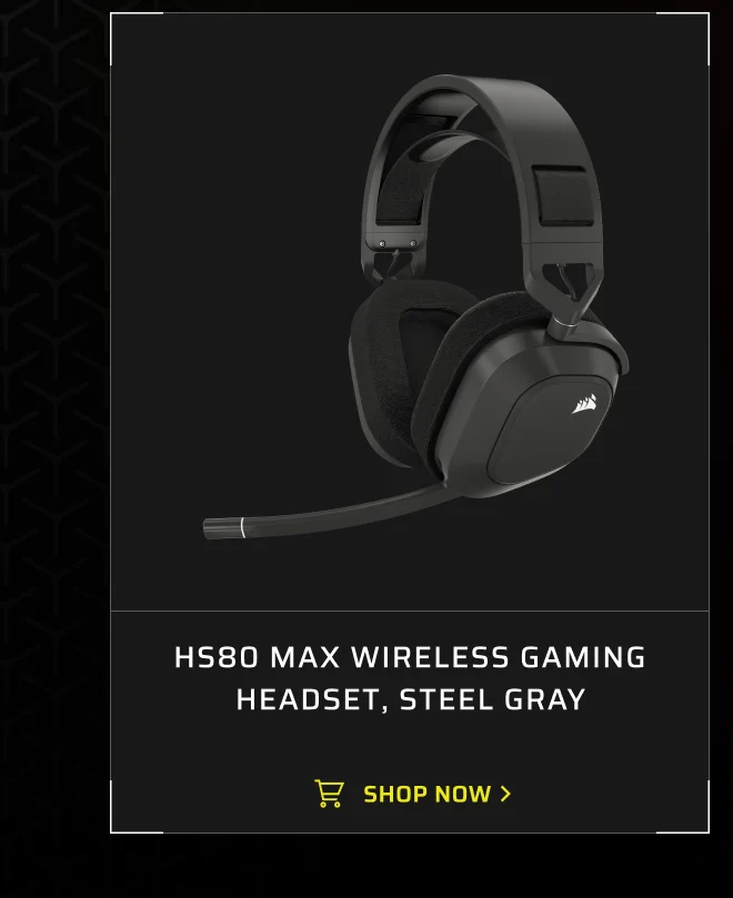 HS80 MAX WIRELESS Gaming Headset, Steel Gray