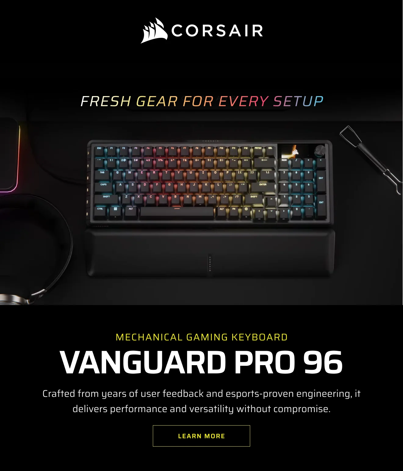 mechanical gaming keyboard VANGUARD PRO 96  Crafted from years of user feedback and esports-proven engineering, it delivers performance and versatility without compromise.
