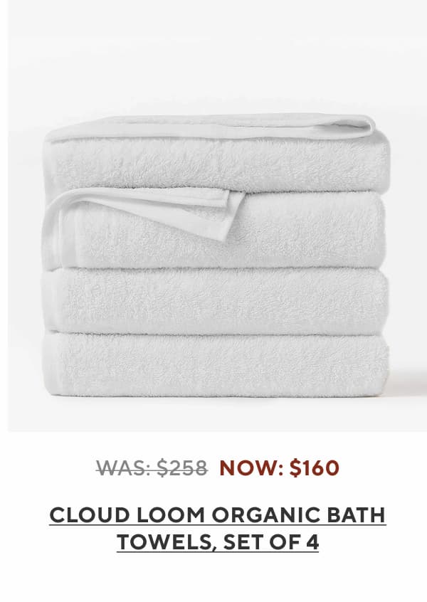 Cloud Loom organic Bath Towels, Set of 4
