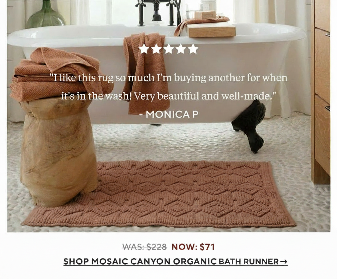 Shop Mosaic Canyon Organic Bath Runner