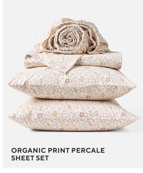 Organic Print Percale Sheet Set