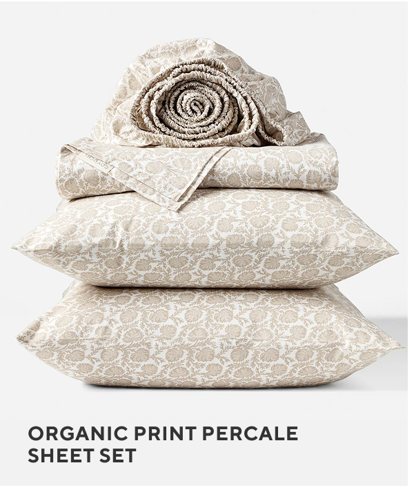 Organic Print Percale Sheet Set