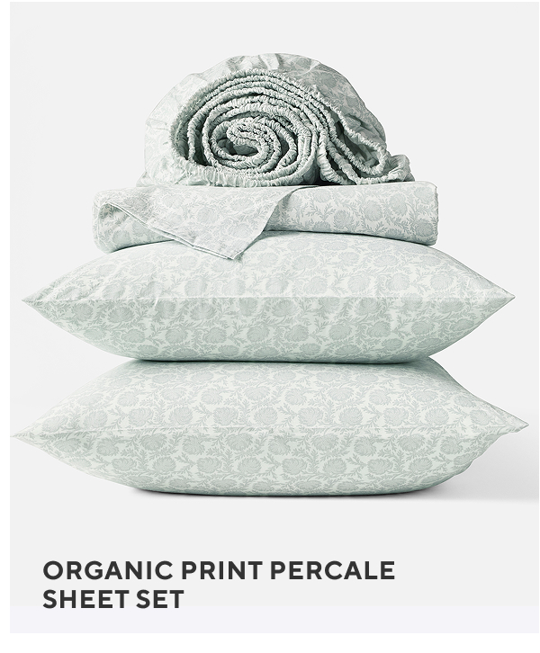 Organic Print Percale Sheet Set
