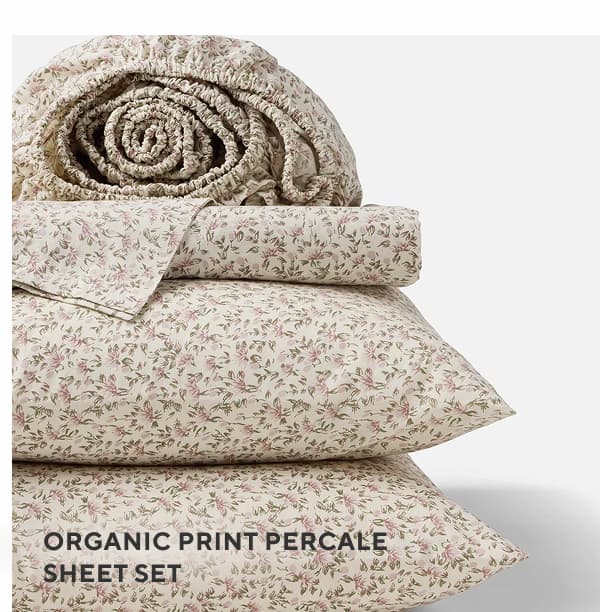 Organic Print Percale Sheet Set
