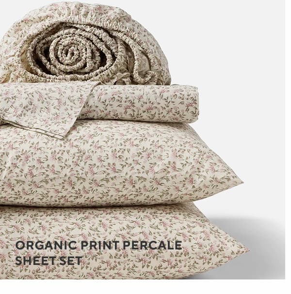 Organic Print Percale Sheet Set