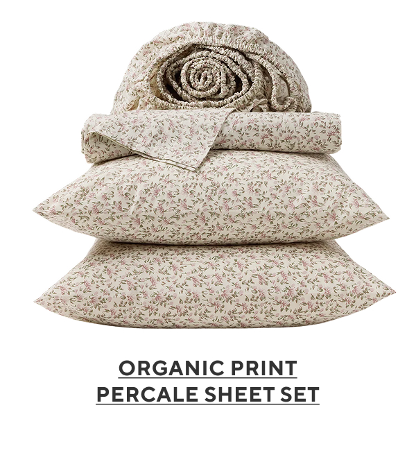 Organic Print Percale Sheet Set