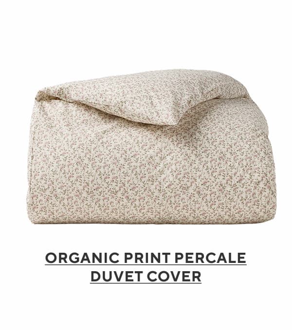 Organic Print Percale Duvet Cover