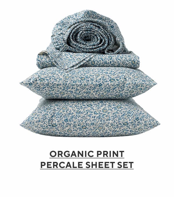 Organic Print Percale Sheet Set