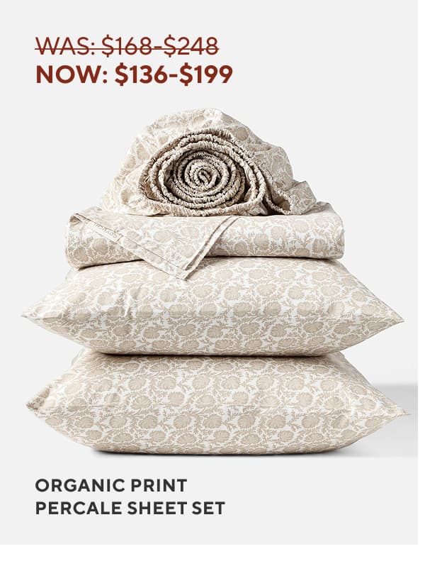 Organic Print Percale Sheet Set
