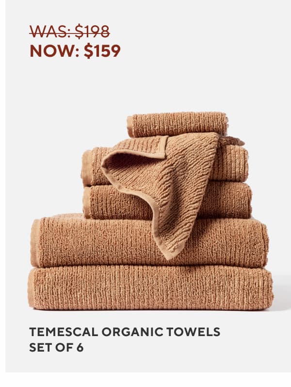 Temescal Organic Towels Set of 6