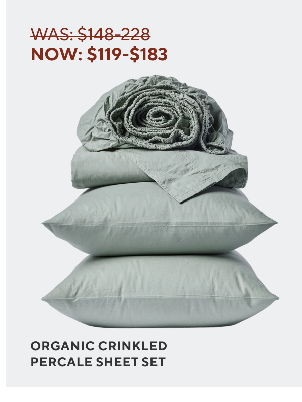 Organic Crinkled Percale Sheet Set