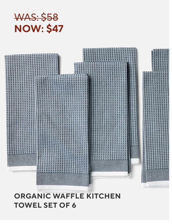 Organic Waffle Kitchen Towel Set of 6