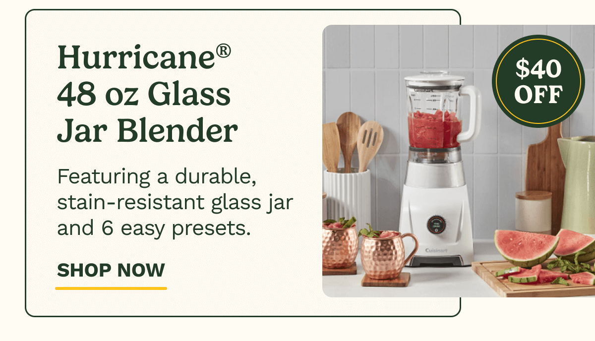 Hurricane® 48 oz Glass Jar Blender | SHOP NOW