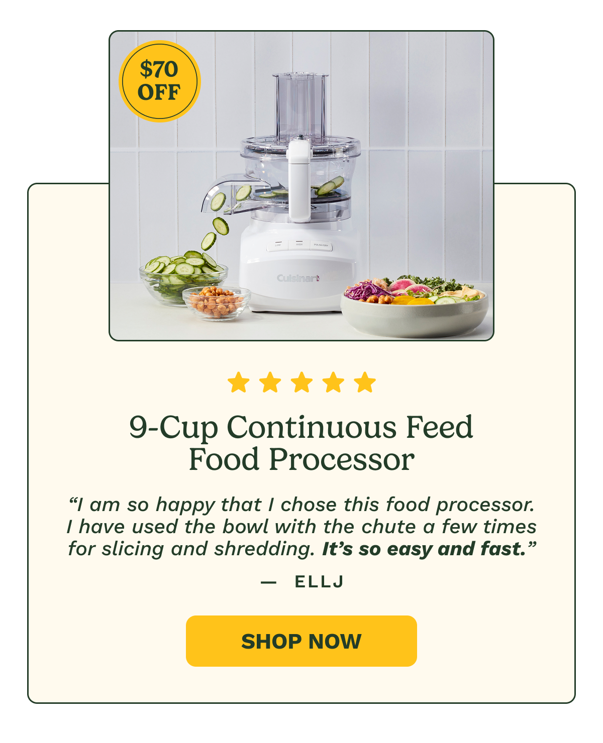 9-Cup Continuous Feed Food Processor $70 OFF | SHOP NOW