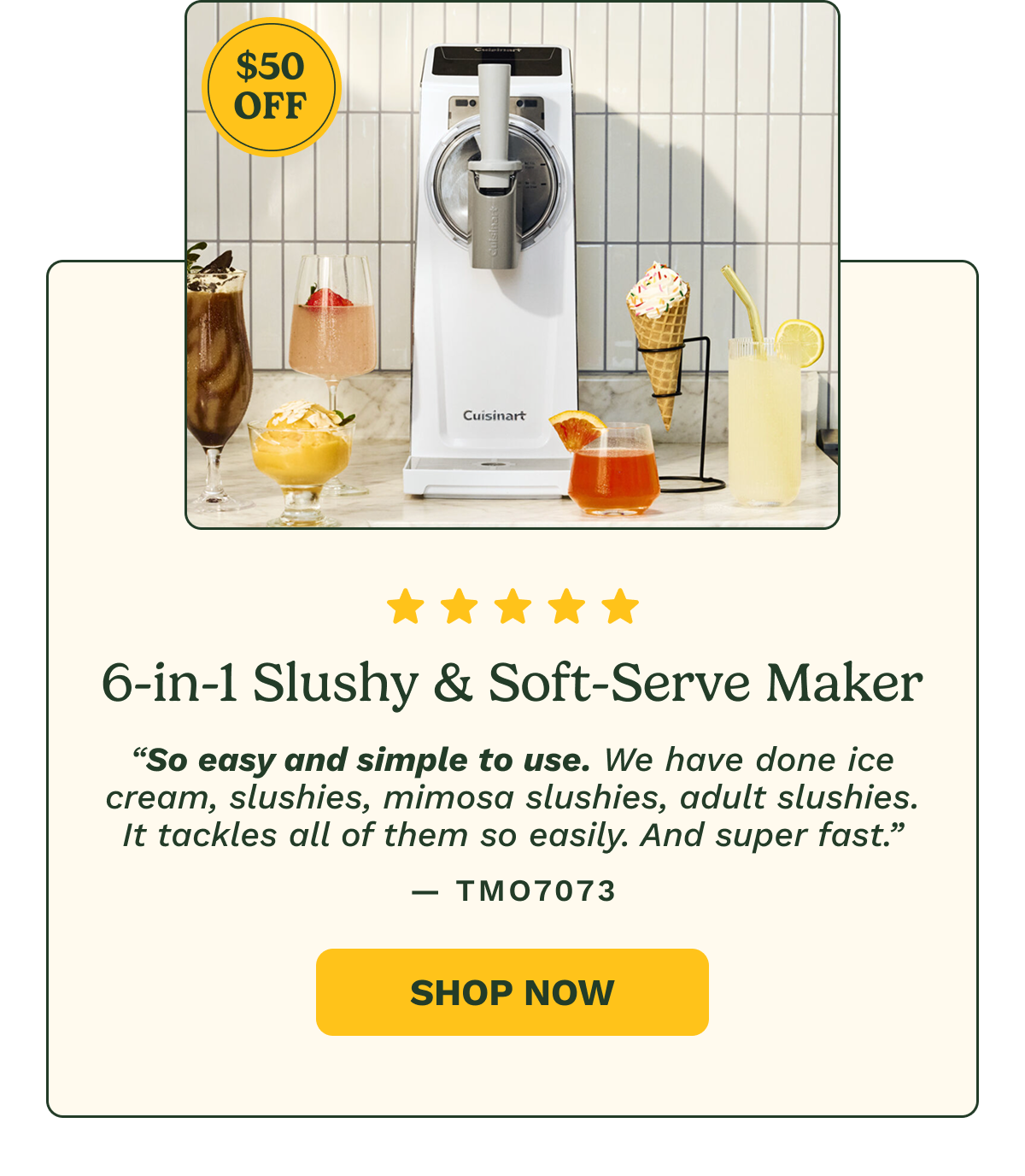 6-in-1 Slushy & Soft-Serve Maker $50 Off | SHOP NOW