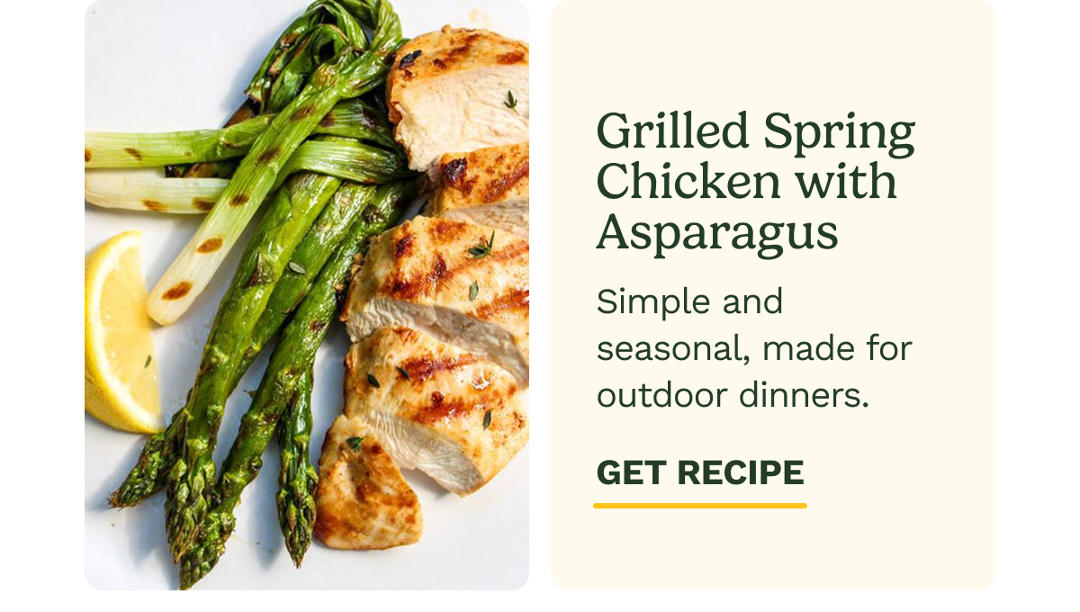 Grilled Spring Chicken with Asparagus | GET RECIPE