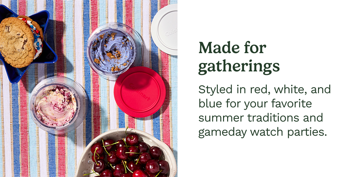 Made for gatherings  Styled in red, white, and blue for your favorite summer traditions and gameday watch parties.