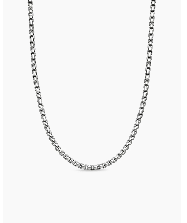 Box Chain Necklace Sterling Silver, 5.2mm