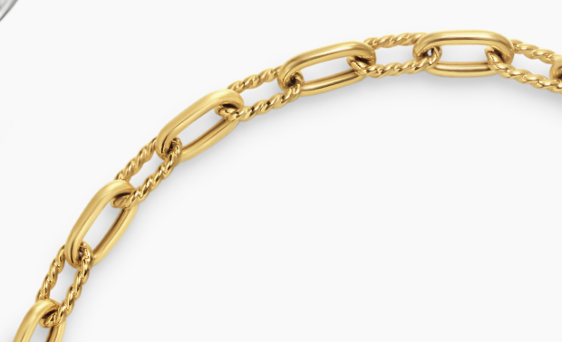 Timeless gold links with subtle sparkle for everyday wear. Shop Now