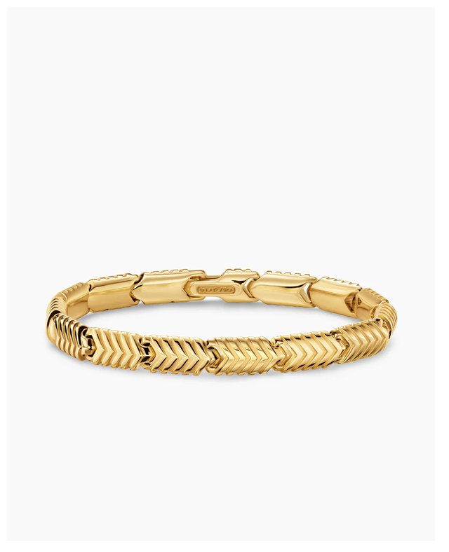 Chevron Link Bracelet 18K Yellow Gold, 7.6mm