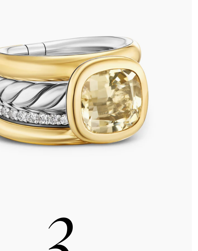 An artfully layered ring featuring a vibrant citrine in our signature cushion cut