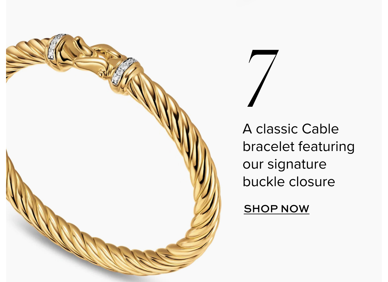 A classic Cable bracelet featuring our signature buckle closure