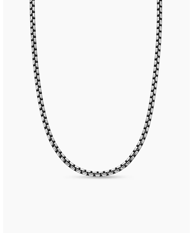 Box Chain Necklace Sterling Silver, 3.6mm