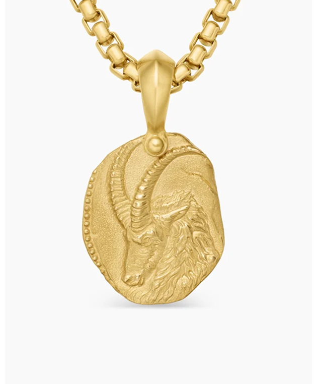 Capricorn Amulet 18K Yellow Gold, 17mm