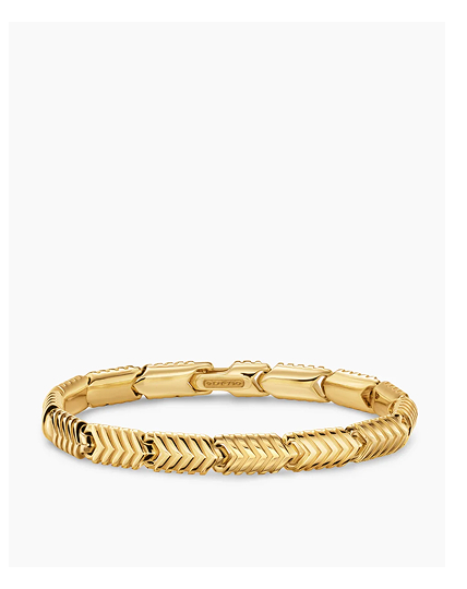 Chevron Link Bracelet 18K Yellow Gold, 7.6mm
