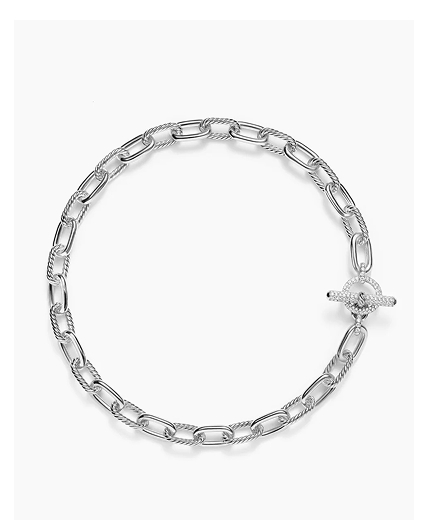 DY Madison® Toggle Chain Necklace Sterling Silver with Diamonds, 11mm