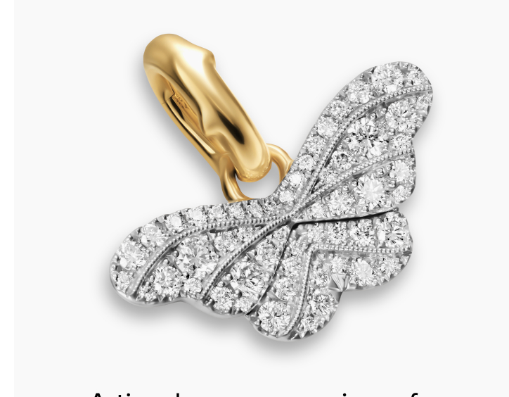 A timeless expression of transformation, this diamond butterfly amulet