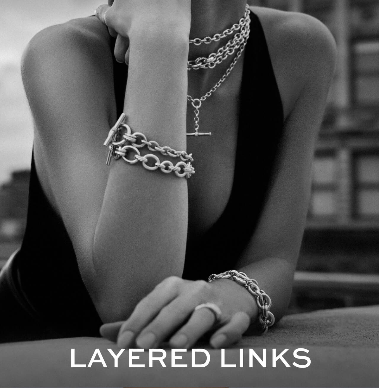 Creating an expressive bracelet stack is an art—thoughtfully curated silhouettes, layered in perfect harmony on the wrist. Shop Bracelets