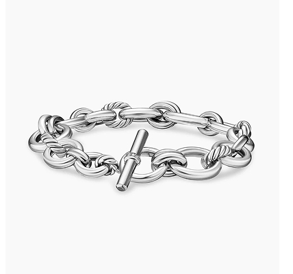 DY Mercer® Chain Bracelet Sterling Silver with Diamonds, 8mm