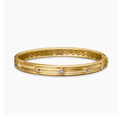 Modern Renaissance® Bangle Bracelet 18K Yellow Gold with Diamonds, 8mm