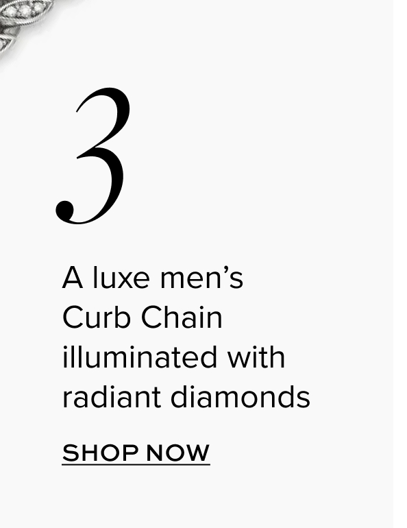 A luxe men’s Curb Chain illuminated with radiant diamonds