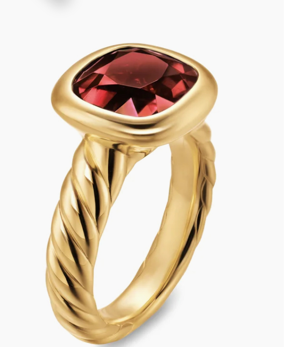 DY Mercer® Color Stone Ring 18K Yellow Gold with Rhodolite Garnet, 7mm