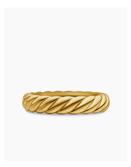 Sculpted Cable Band Ring 18K Yellow Gold, 4.6mm