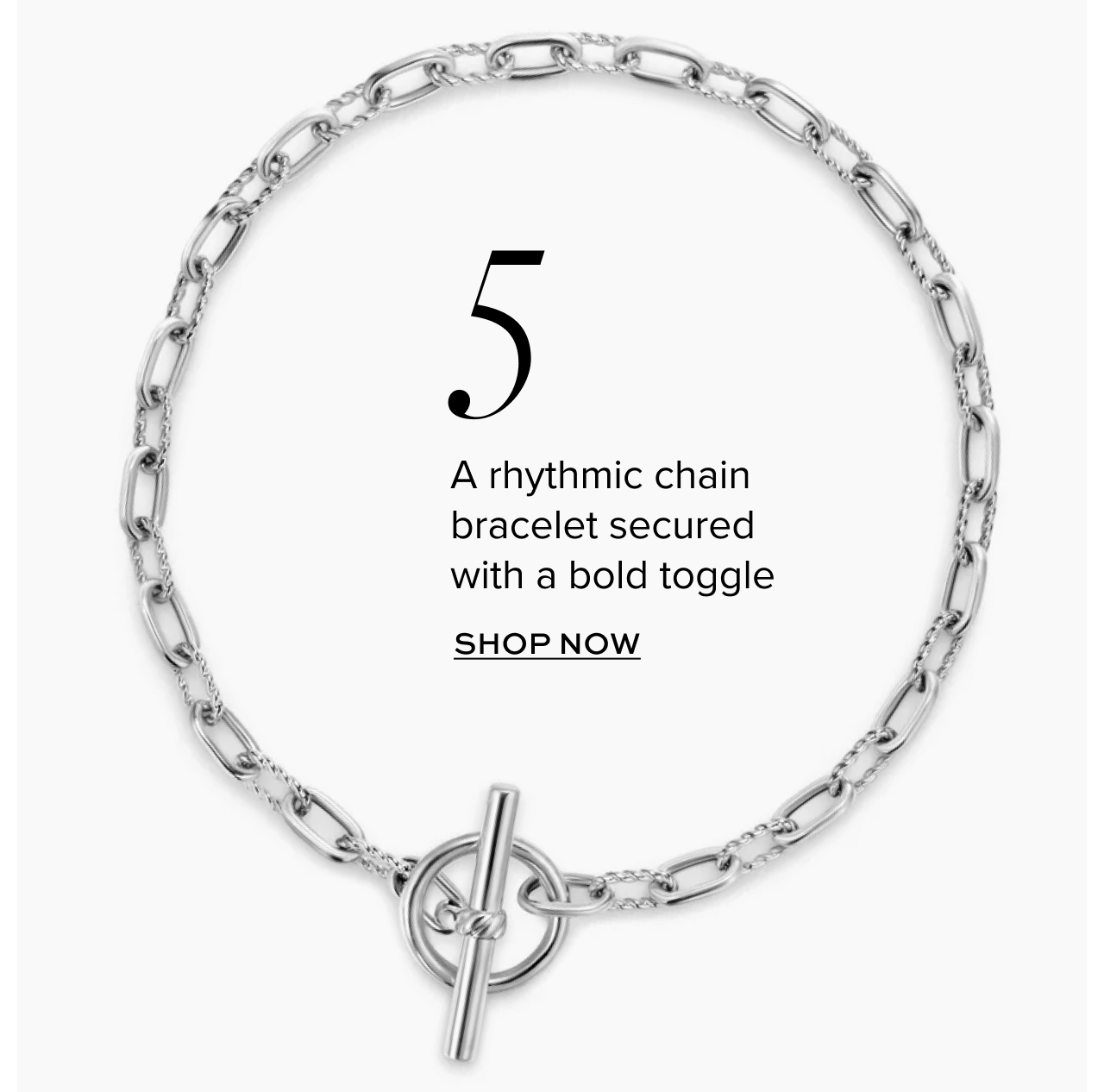 DY Madison® Toggle Chain Bracelet Sterling Silver, 3mm
